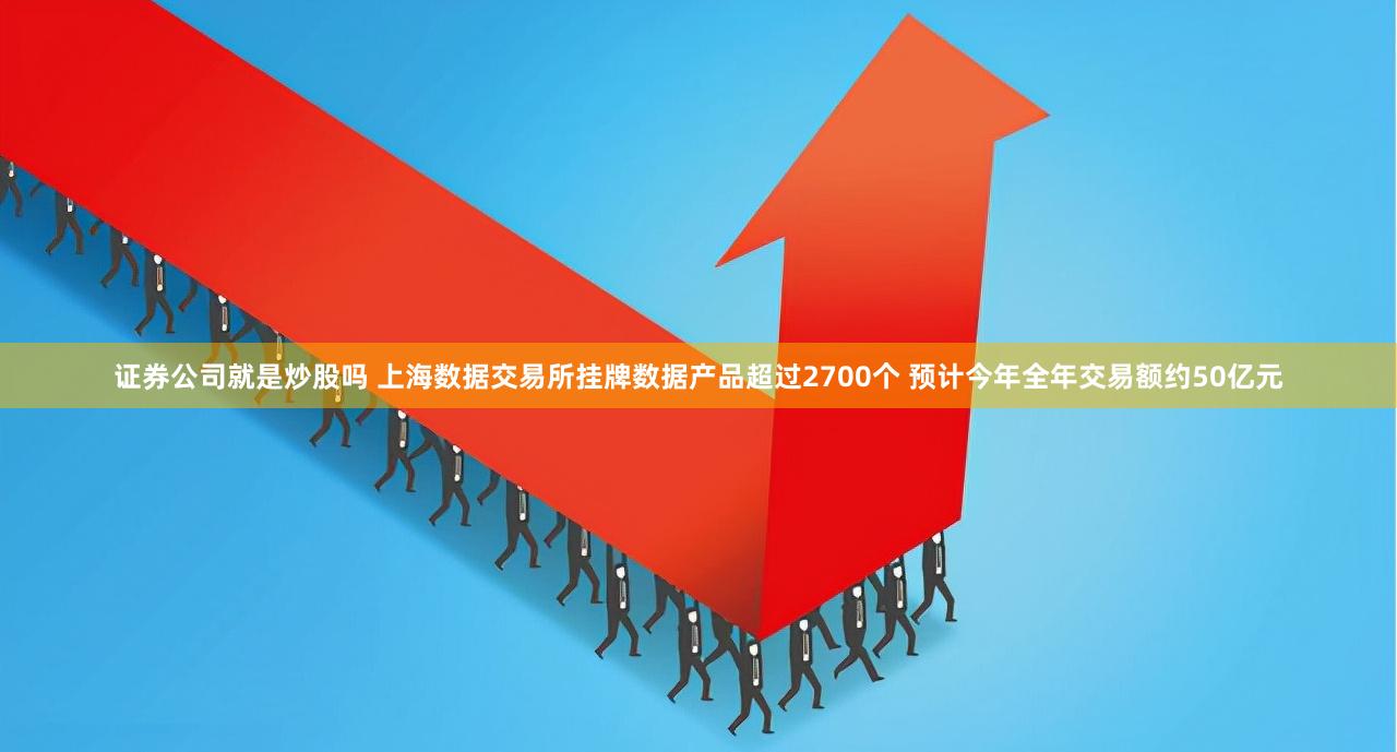 证券公司就是炒股吗 上海数据交易所挂牌数据产品超过2700个 预计今年全年交易额约50亿元