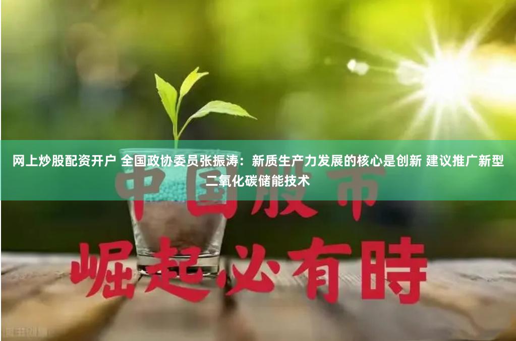 网上炒股配资开户 全国政协委员张振涛：新质生产力发展的核心是创新 建议推广新型二氧化碳储能技术